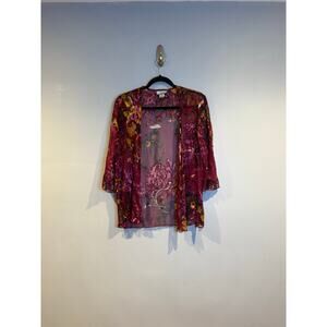 Simply Silk 70% Silk 30% Rayon Sheer Floral Burnout Kimono
Size S